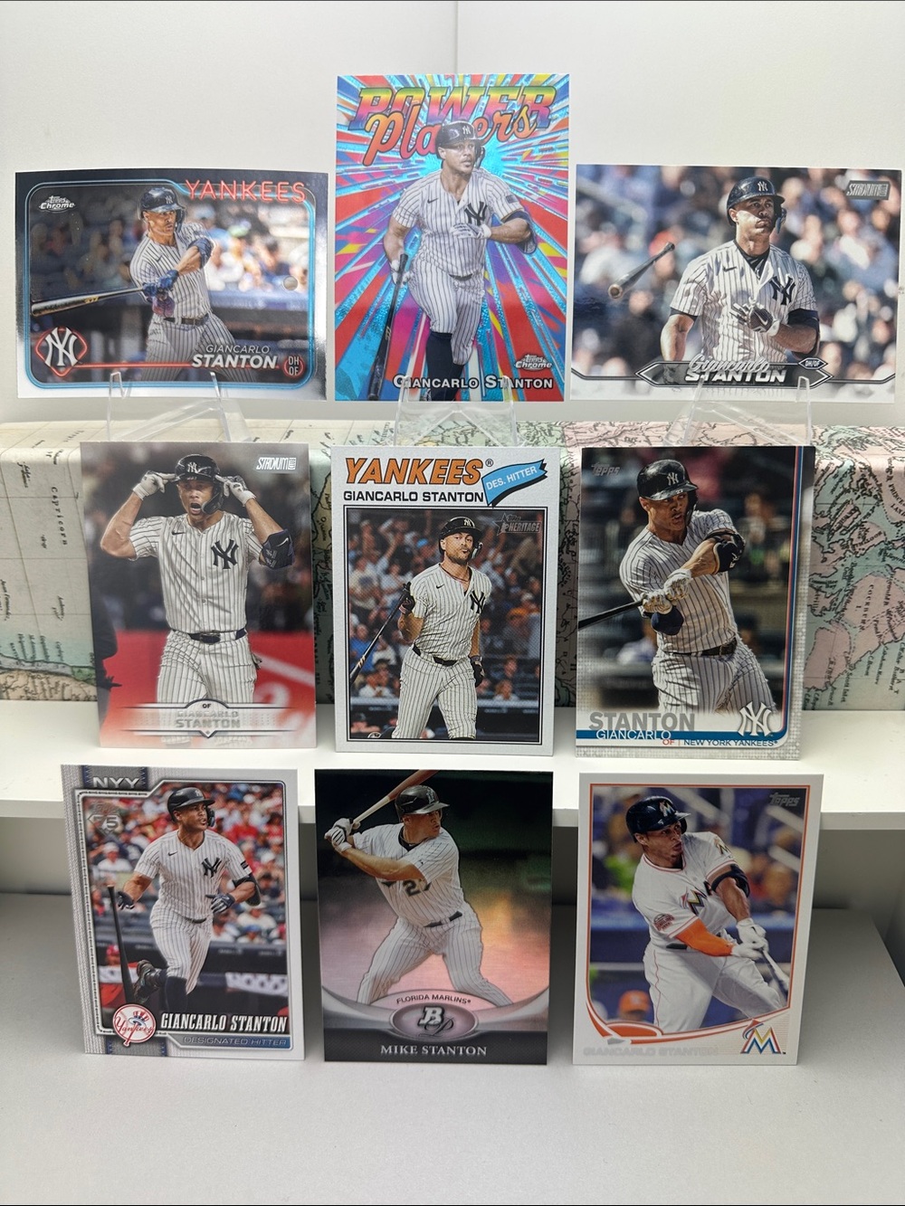 Giancarlo Stanton Yankees Lot of 9 w/ “Mike” Stanton Marlins card